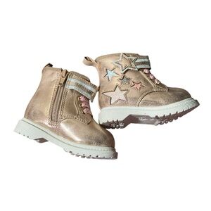 Wonder Nation Metallic Gold Star Combat Boots